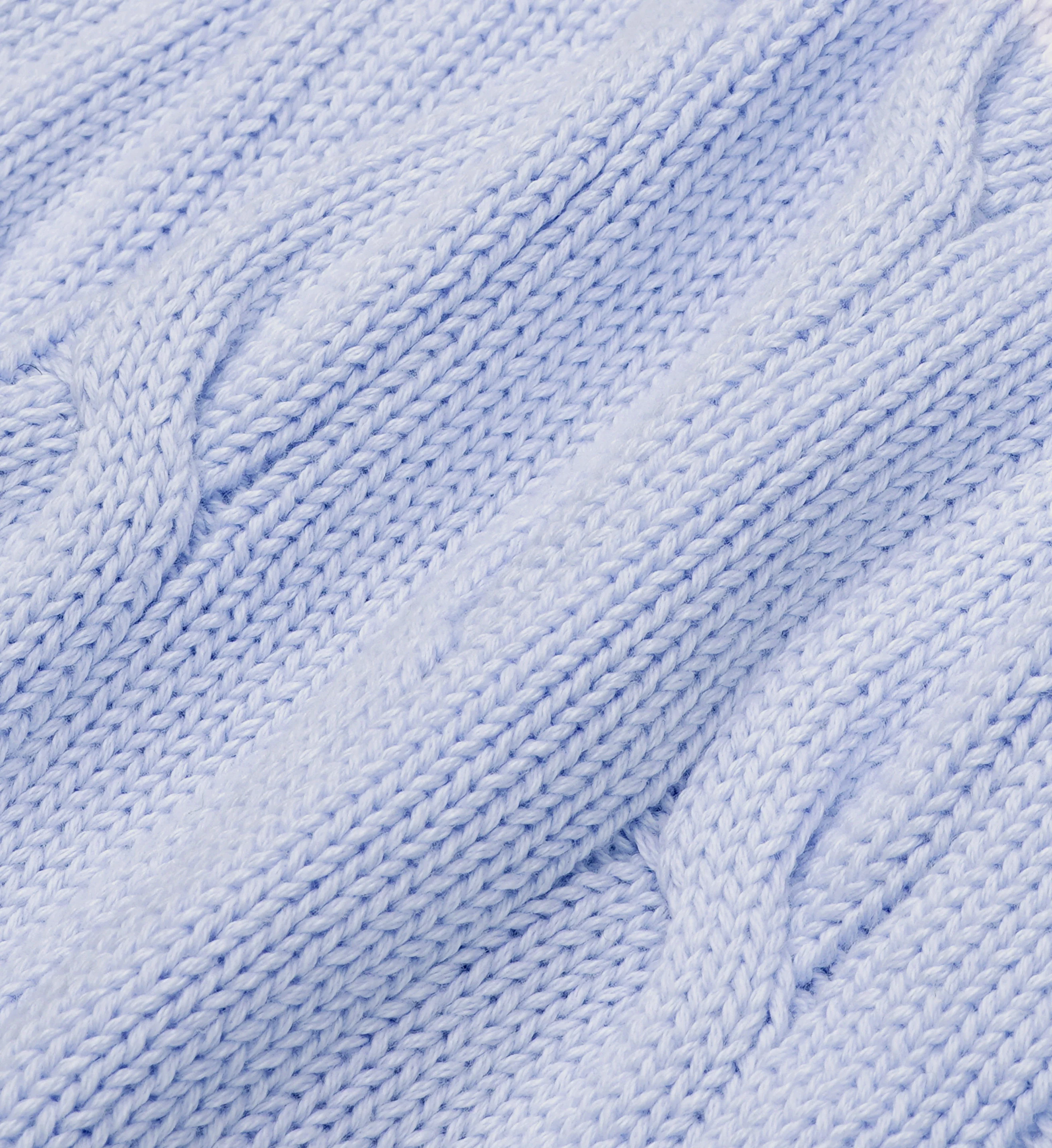SRC Cableknit V-Neck Sweater - Sky Blue/Off White - Image 8