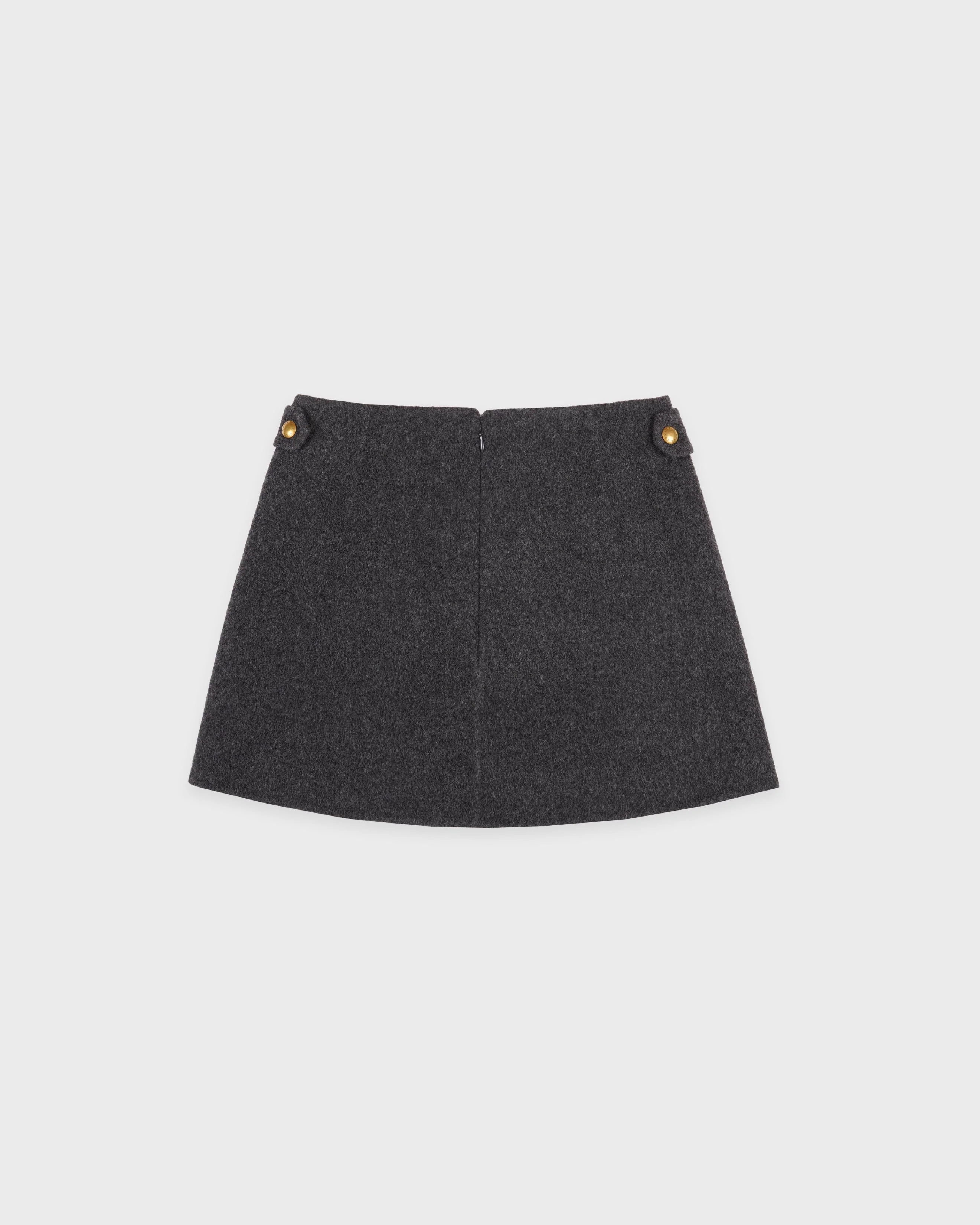 SRC Double Face Cashmere Skirt - Dark Grey - Image 6