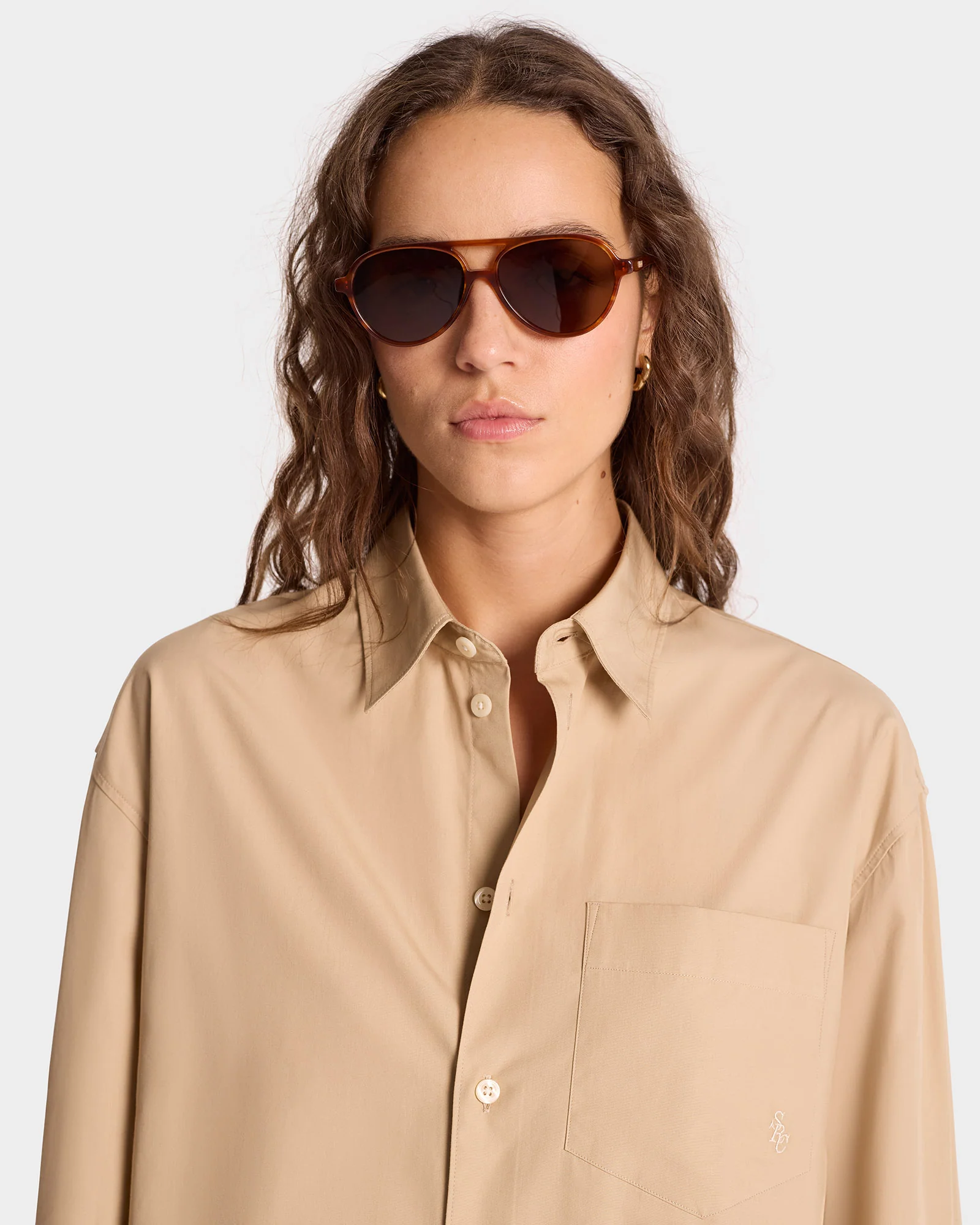 SRC Oversized Shirt - British Tan/White - Image 4