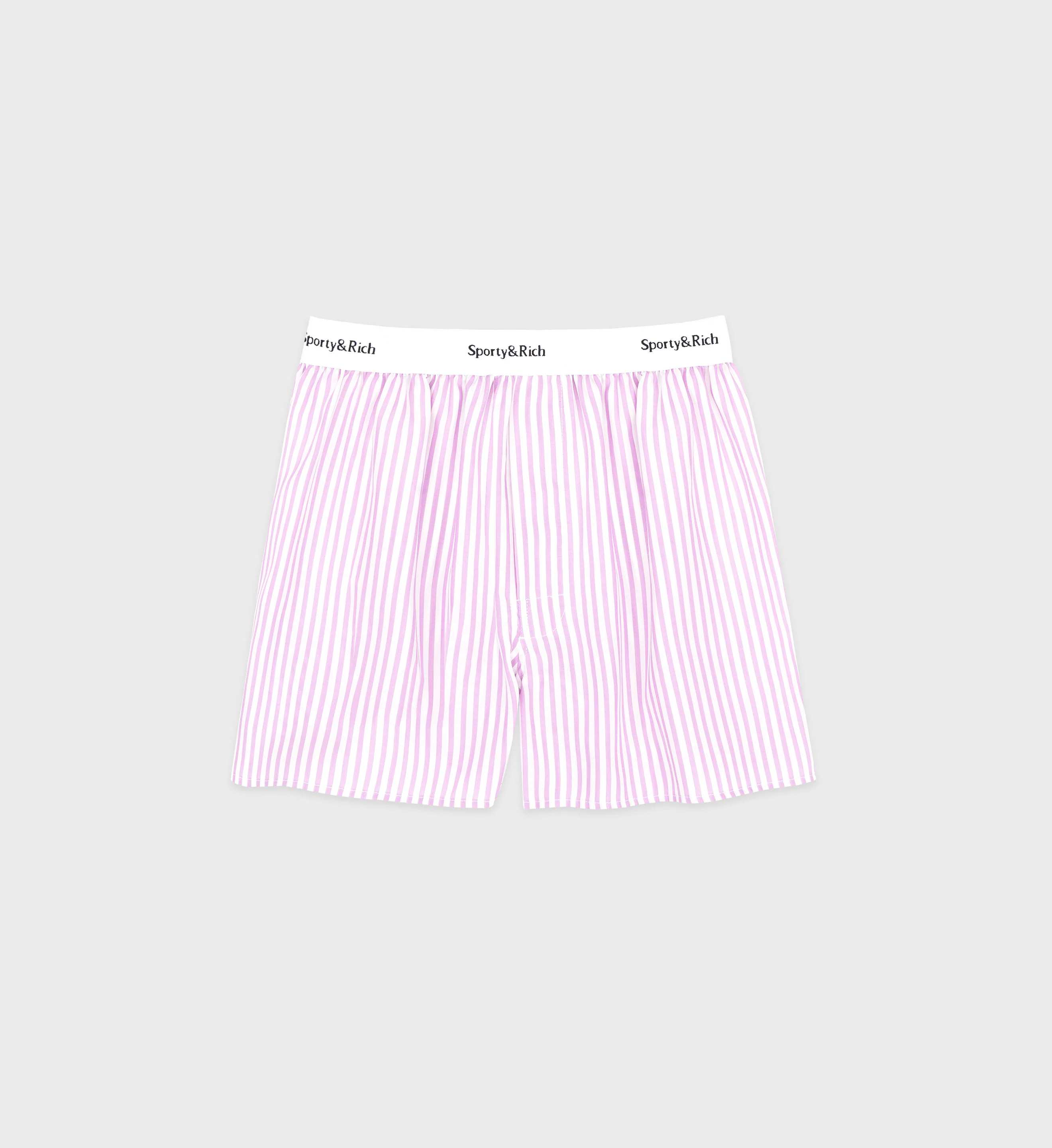 Serif Logo Tencel Boxer Short - Lilac Striped