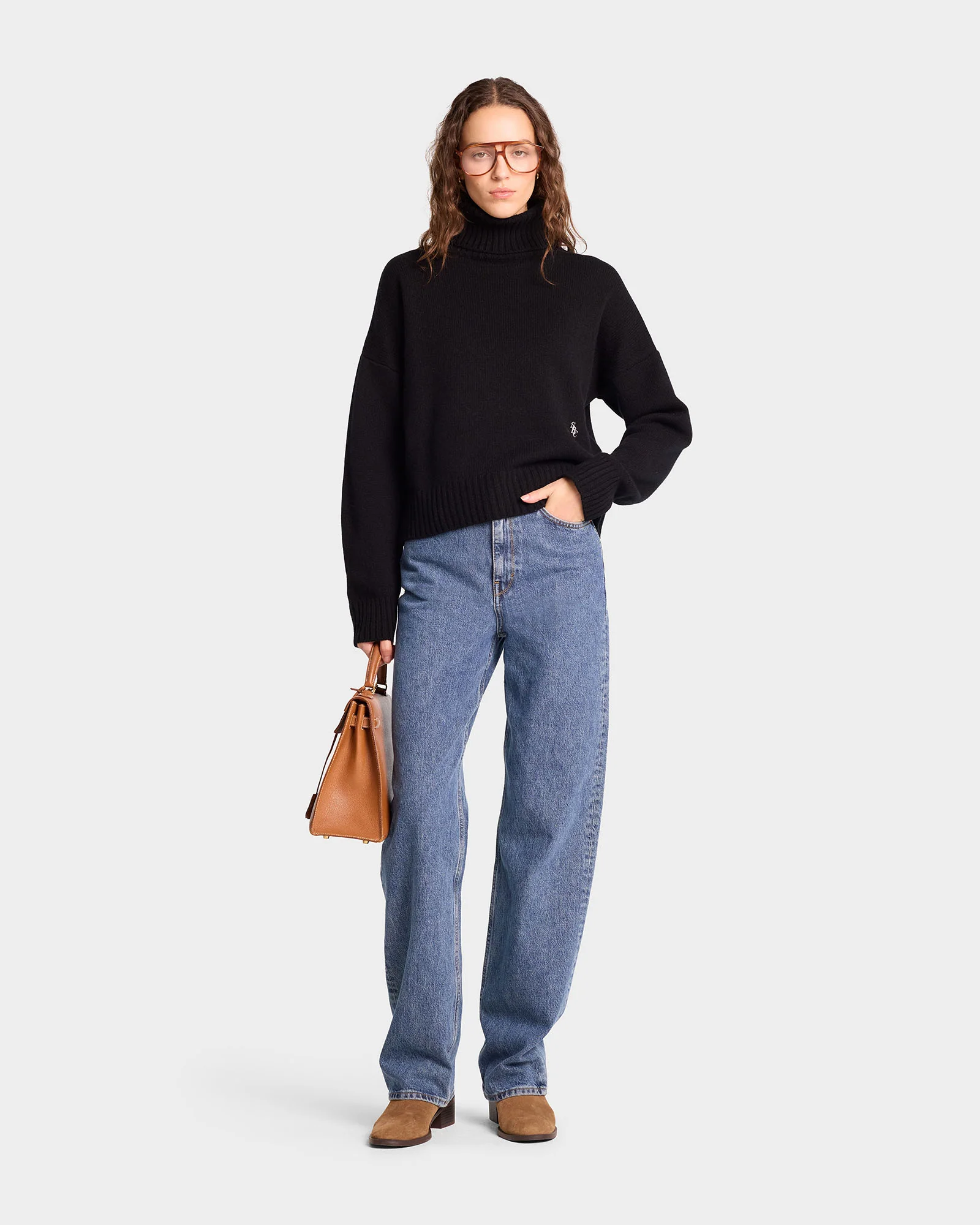 SRC Wool Turtleneck - Black/White - Image 3