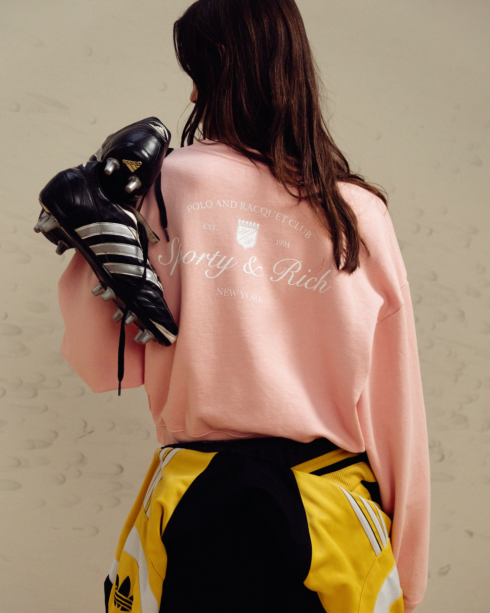 Syracuse Cropped Crewneck - Rose/White - Image 5