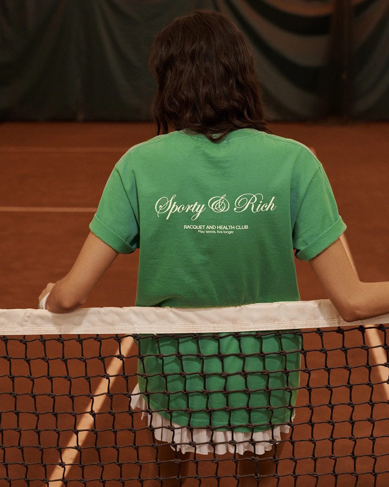 Tennis Script T Shirt - Kelly Green - Image 8