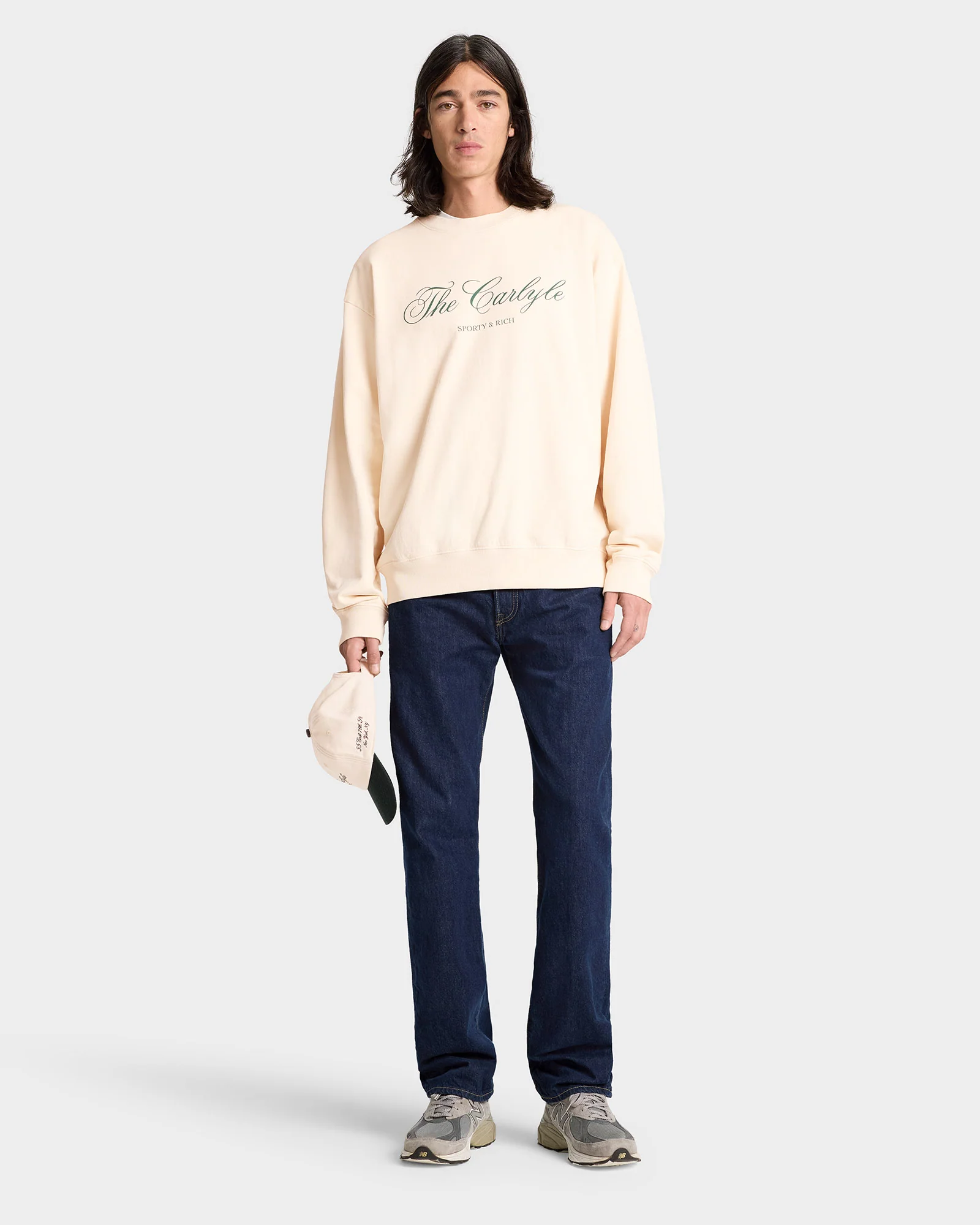 The Carlyle Script Crewneck - Cream/Forest - Image 7