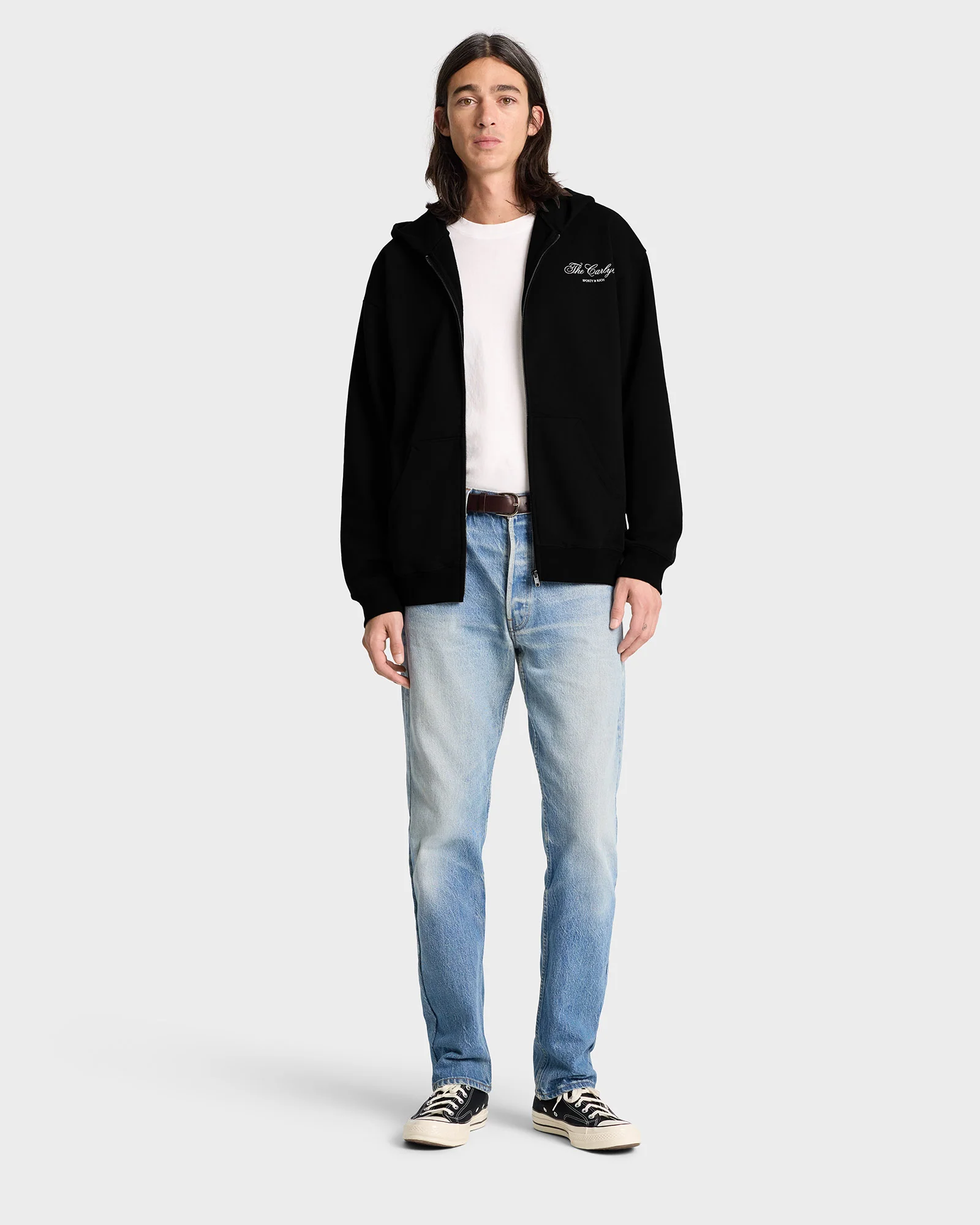 The Carlyle Souvenir Zip Hoodie - Black/White - Image 8