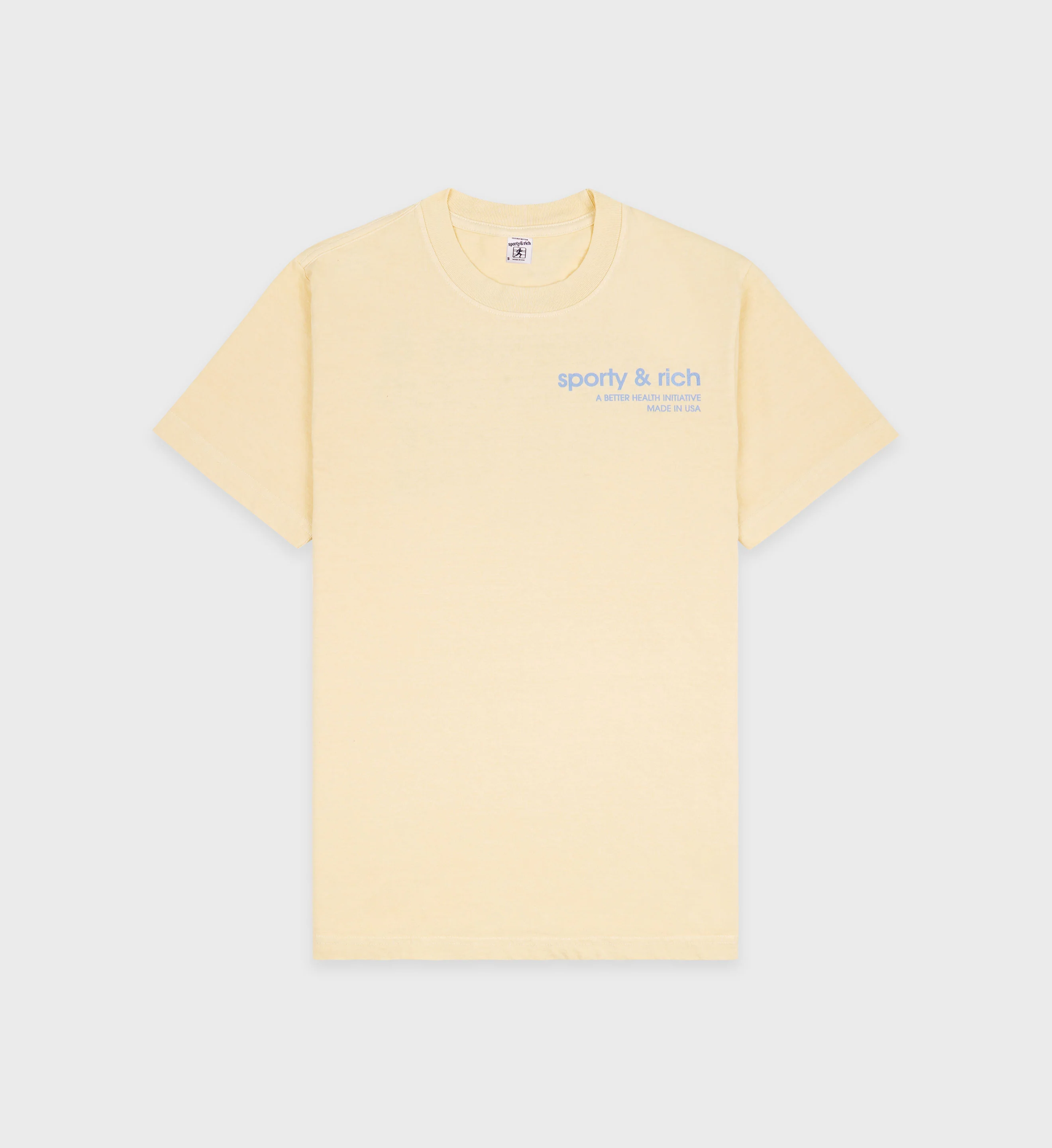 USA Health Club T-Shirt - Almond/China Blue