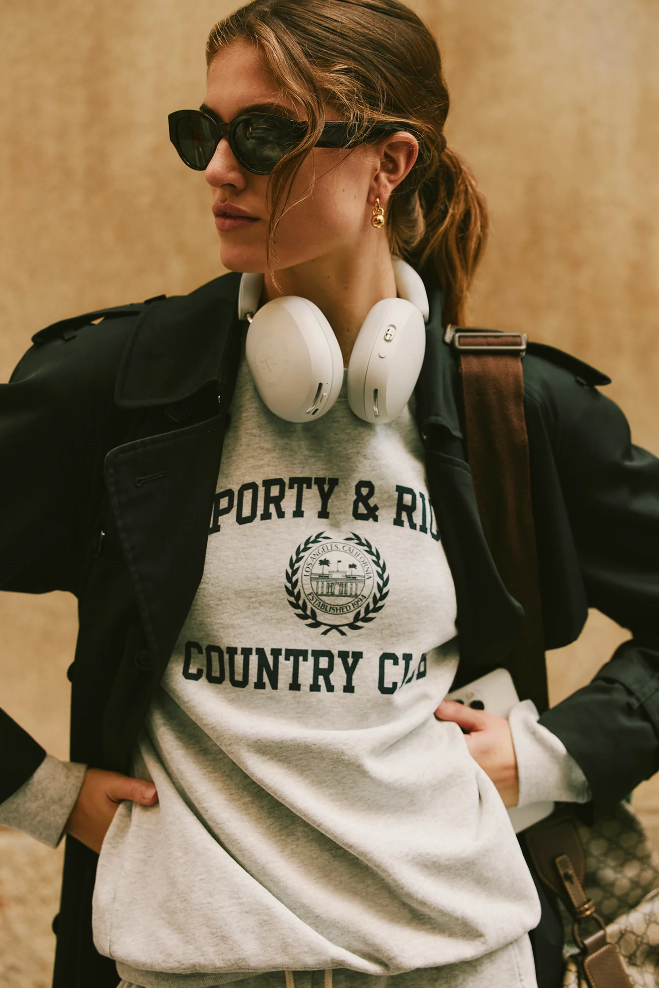 Varsity Crest Crewneck - Heather Gray/Navy - Image 2