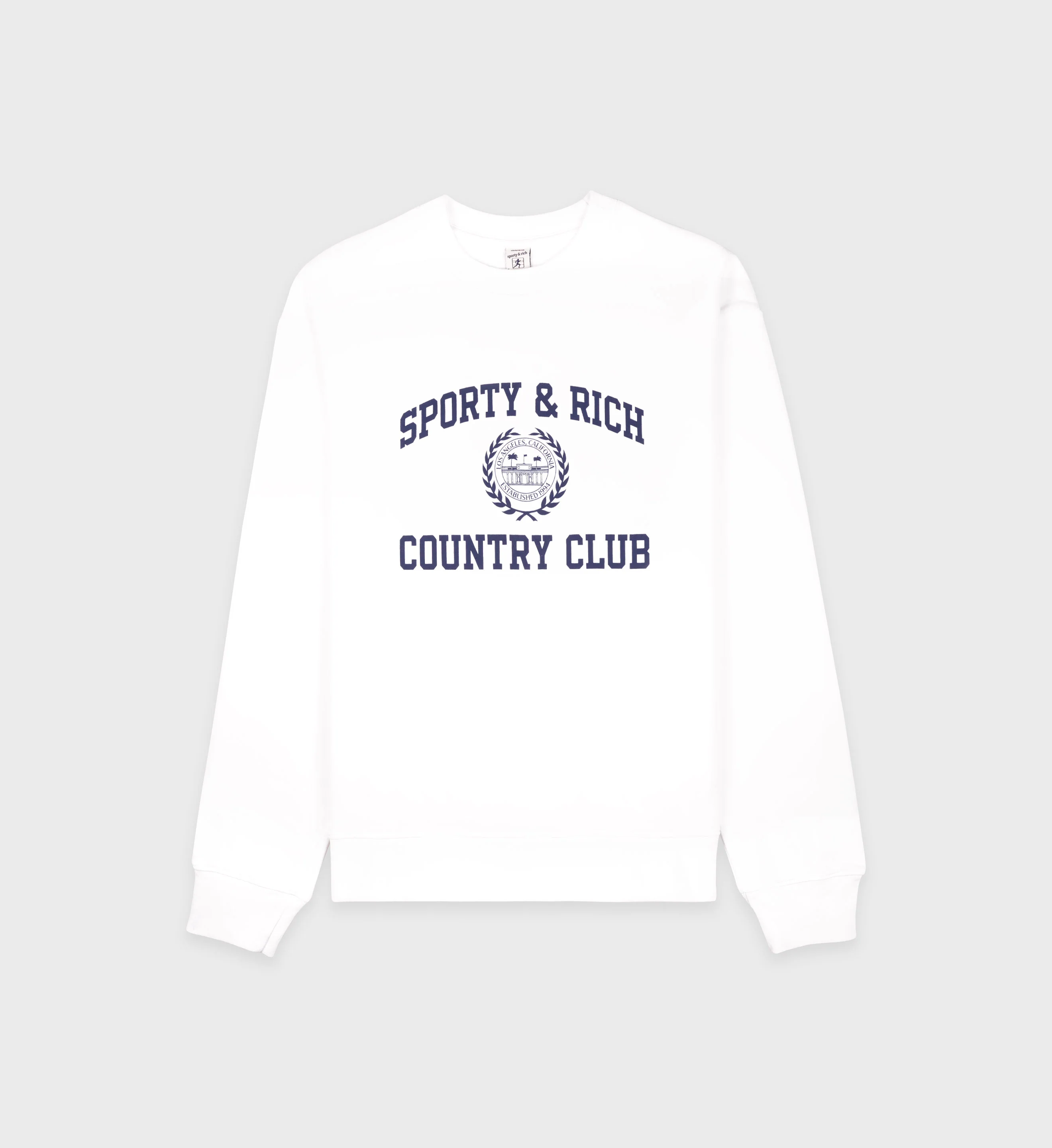 Varsity Crest Crewneck - White/Navy