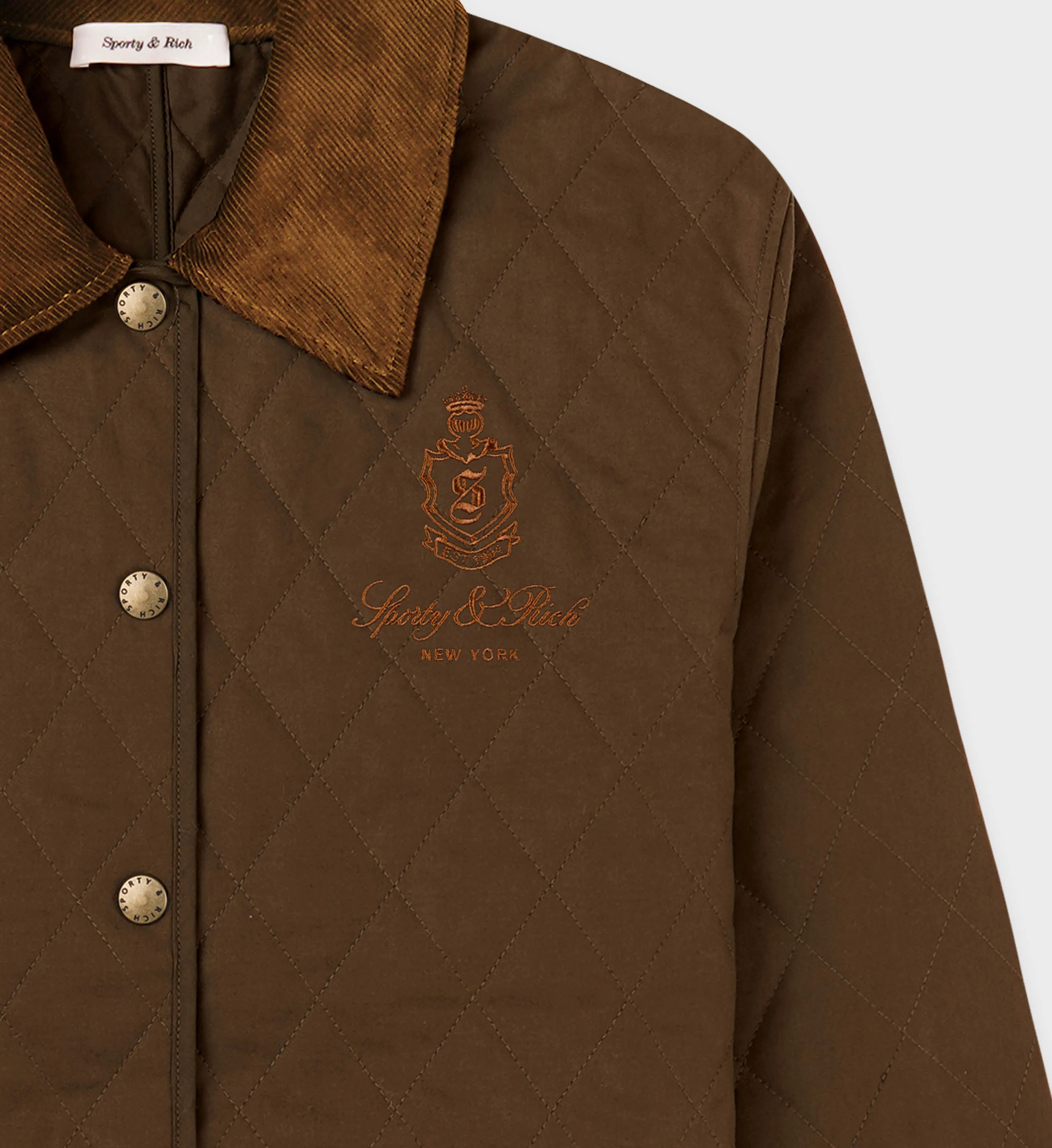 Vendome Quilted Jacket - Chocolate/Tan - Image 6