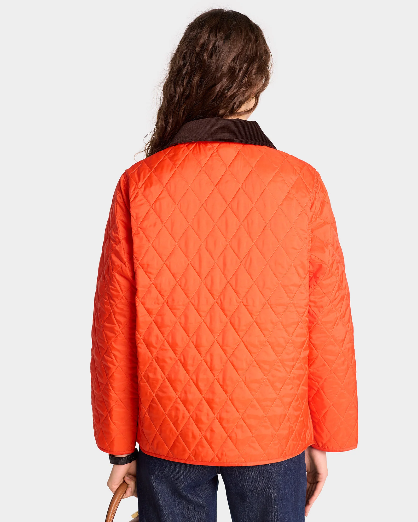 Vendome Nylon Quilted Jacket - Squash/Chocolate - Image 4