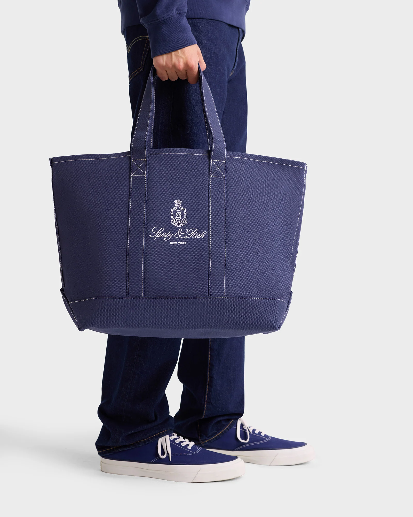 Vendome Tote Bag - Navy/White - Image 3