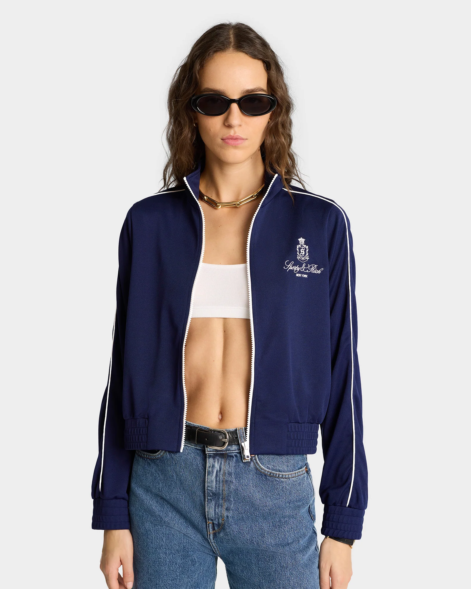 Vendome Track Jacket - Navy/White - Image 5