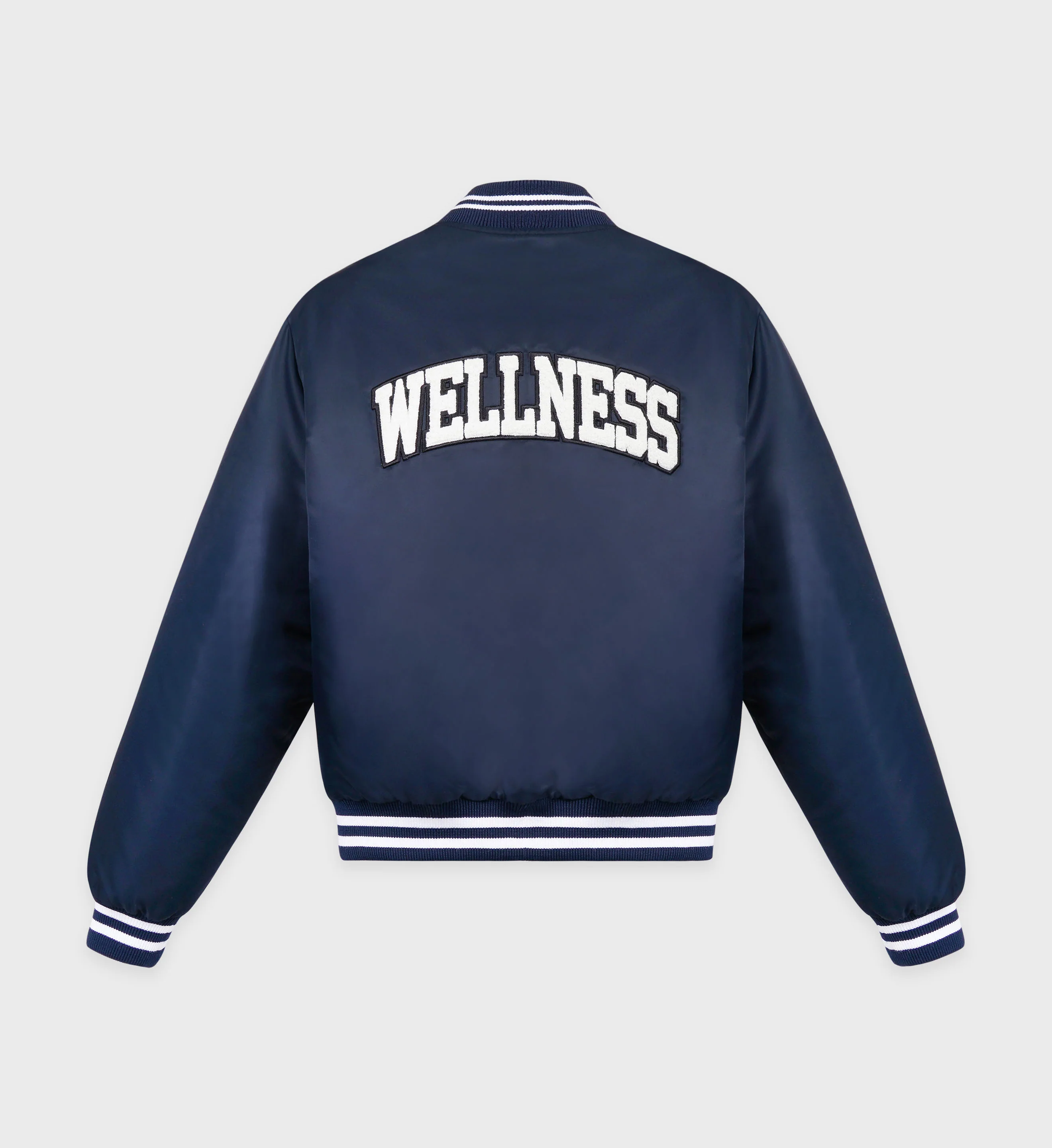 Wellness Boucle Varsity Jacket - Navy/White - Image 9