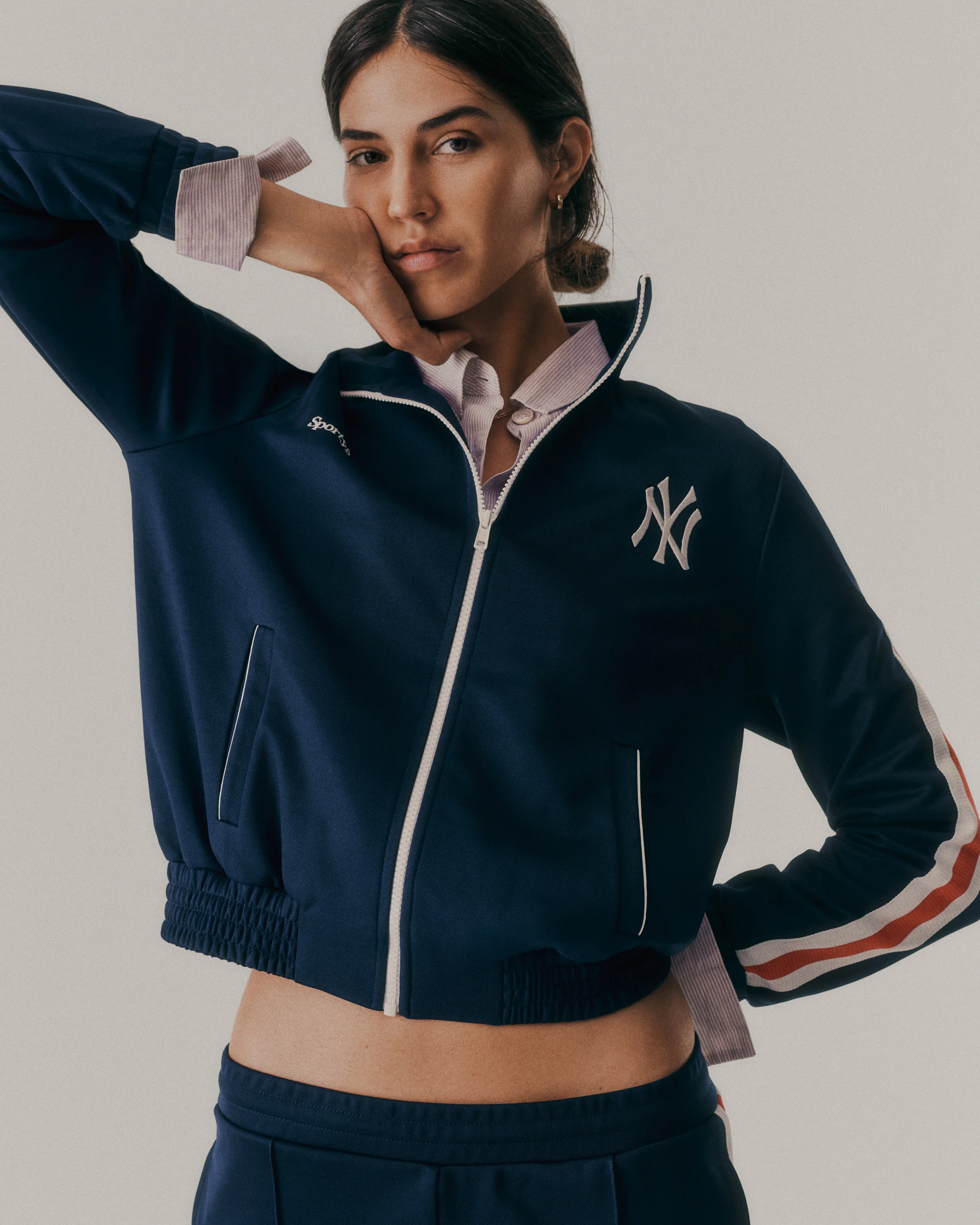 Yankees Serif Track Jacket - Navy/White/Red - Image 6