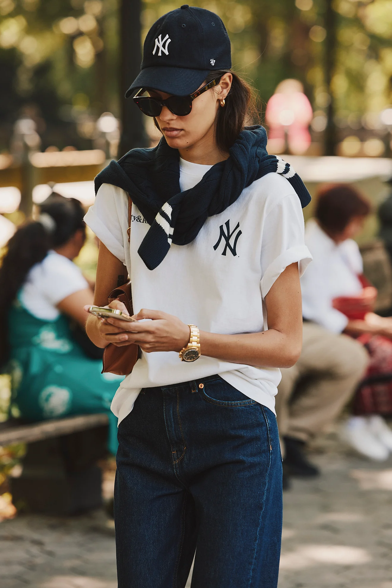 Yankees Serif Wool Hat - Navy/White - Image 2